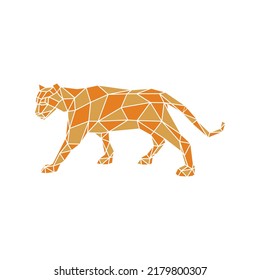 Polygonal cougar Lion cheetah logo design vector