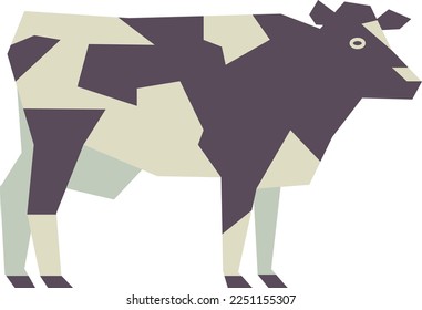 Polygonal cow icon. Farm animal. Cattle symbol