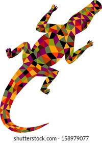 Polygonal crocodile. Vector illustration.