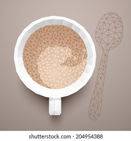 Polygonal cup of coffee. Vector illustration