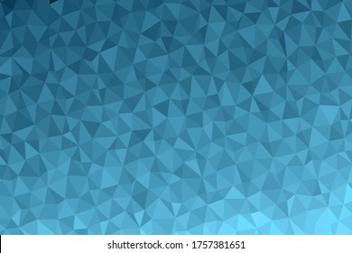 Polygonal dark blue mosaic background. Abstract low poly vector illustration. Triangular pattern  in halftone style. Template geometric business design with triangle for poster, banner, card, flyer.