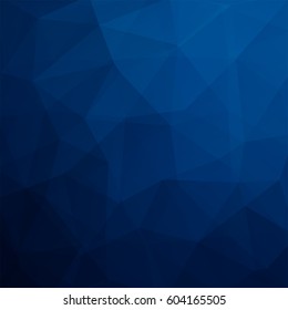 Polygonal dark blue vector background. Can be used in cover design, book design, website background. Vector illustration