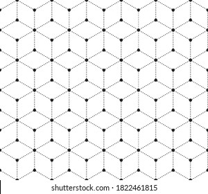 Polygonal Dash Line Cube Background Vector