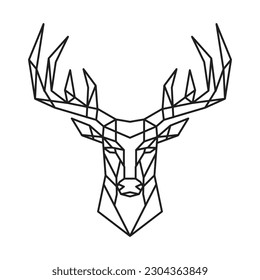 Polygonal Deer. Geometric line animal. Vector illustration.