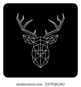 Polygonal deer head. Vector illustration