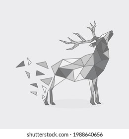 Polygonal deer logo design template. Deer logos vector illustration.