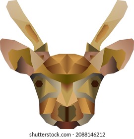 polygonal deer. Low poly animal illustration. Triangle color animal