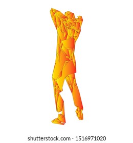 Polygonal Design. Geometric Design. Business, Science and Technology Vector Illustration. 3d Polygonal Covering Skin. Human Polygon Body. Human Body Wire Model.