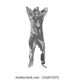 Polygonal Design. Geometric Design. Business, Science and Technology Vector Illustration. 3d Polygonal Covering Skin. Human Polygon Body. Human Body Wire Model.