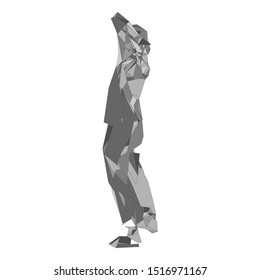 Polygonal Design. Geometric Design. Business, Science and Technology Vector Illustration. 3d Polygonal Covering Skin. Human Polygon Body. Human Body Wire Model.