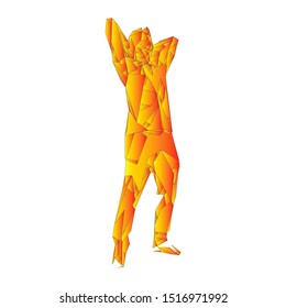 Polygonal Design. Geometric Design. Business, Science and Technology Vector Illustration. 3d Polygonal Covering Skin. Human Polygon Body. Human Body Wire Model.