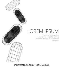 Polygonal design style letterhead and brochure. Trendy Mesh polygonal design style letterhead and brochure for business. Abstract line polygonal design