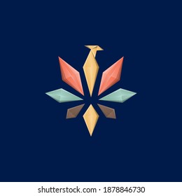 polygonal diamond bird logo design. 