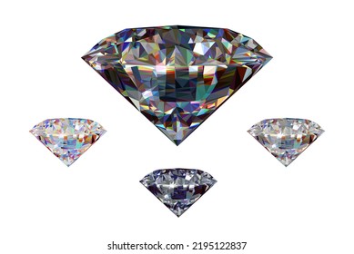 Polygonal Diamond. Low-poly triangle style illustration, isolated on light background. Visual Identity Vector Set Collection