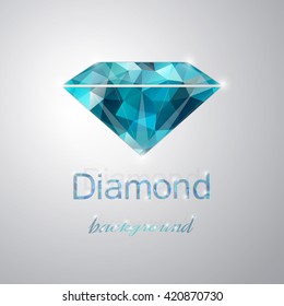  Polygonal diamond on gray background