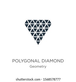 Polygonal diamond shape of small triangles icon vector. Trendy flat polygonal diamond shape of small triangles icon from geometry collection isolated on white background. Vector illustration can be 