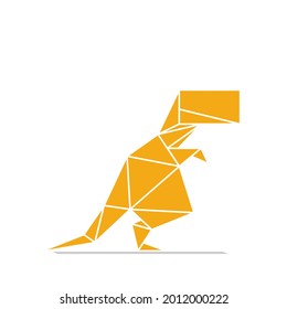 polygonal dinosaur art image. low poly T-rex logo vector illustration.