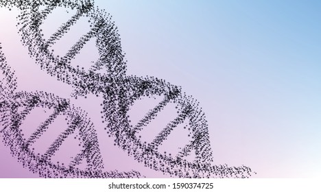 Polygonal DNA concept. Medical science background. Innovation, medicine and technology concept. Vector illustration