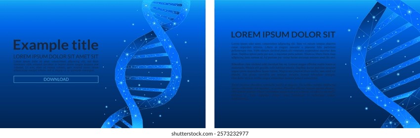 Polygonal DNA with electric blue futuristic element