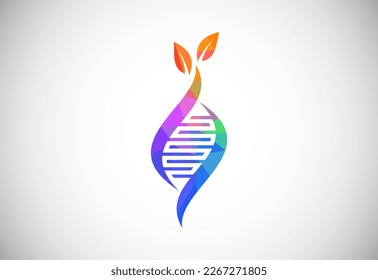 Polygonal DNA vector logo. Genetics logo design concept. Logo for medicine, science, laboratory, business, and company identity