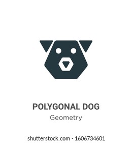 Polygonal dog glyph icon vector on white background. Flat vector polygonal dog icon symbol sign from modern geometry collection for mobile concept and web apps design.