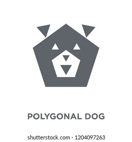 Polygonal dog icon. Polygonal dog design concept from Geometry collection. Simple element vector illustration on white background.