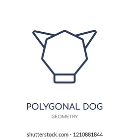 Polygonal dog icon. Polygonal dog linear symbol design from Geometry collection. Simple outline element vector illustration on white background.