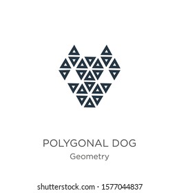 Polygonal dog icon. Thin linear polygonal dog outline icon isolated on white background from geometry collection. Line vector sign, symbol for web and mobile