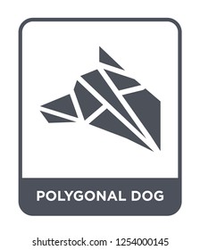polygonal dog icon vector on white background, polygonal dog trendy filled icons from Geometry collection, polygonal dog simple element illustration