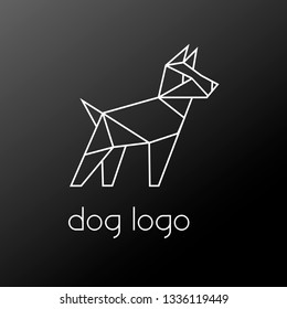  Polygonal dog logo. Vector logotype design.
