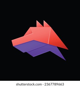 polygonal dog vector, dog head logo