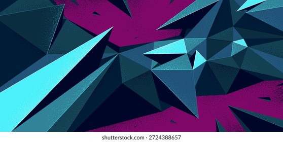 Polygonale dynamische Chaos Formen Vektor abstrakten Hintergrund, Low-Poly-3D-dimensionale Tapete mit gebrochenen Form in Bewegung und Energie.