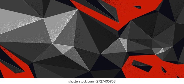 Polygonale dynamische Chaos Formen Vektor abstrakten Hintergrund, Low-Poly-3D-dimensionale Tapete mit gebrochenen Form in Bewegung und Energie.