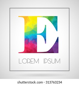 Polygonal E Letter, design for Corporate Business Identity, alphabet letter