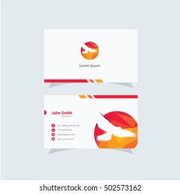 Polygonal Eagle logo, colorful low poly bird vector design, bird business card.