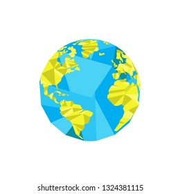 Polygonal earth planet image. Vector illustration design