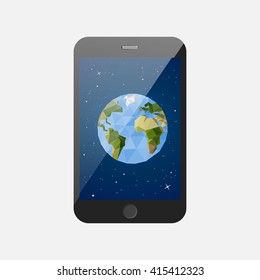 Polygonal Earth in smartphone