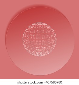 Polygonal Element. Sphere with Lines and Dots