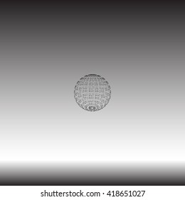 Polygonal Element. Sphere with Lines and Dots