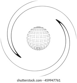 Polygonal Element. Sphere with Lines and Dots