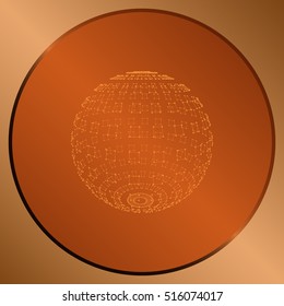 Polygonal Element. Sphere with Lines and Dots