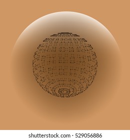 Polygonal Element. Sphere with Lines and Dots