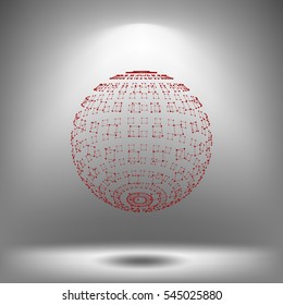 Polygonal Element. Sphere with Lines and Dots