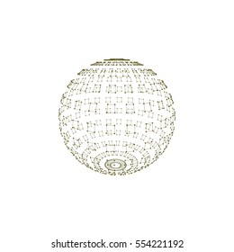 Polygonal Element. Sphere with Lines and Dots
