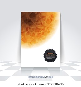 Polygonal Elements A4 Flyer, Brochure Design. Cover, Corporate Leaflet Template