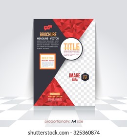 Polygonal Elements A4 Flyer, Brochure. Cover Template, Corporate Leaflet Design Template 
