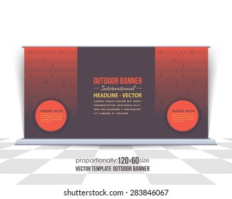 Polygonal Elements Business Theme Outdoor Banner Design, Advertising Vector Background Template 