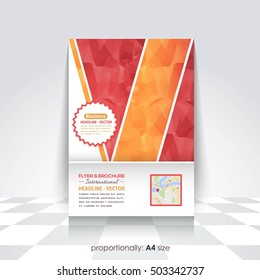Polygonal Elements Flyer Brochure Design. Corporate Leaflet, Cover Template