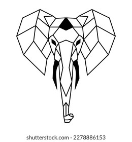 Polygonal elephant face design drawing svg