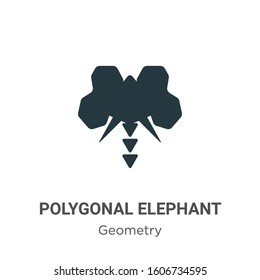 Polygonal elephant glyph icon vector on white background. Flat vector polygonal elephant icon symbol sign from modern geometry collection for mobile concept and web apps design.